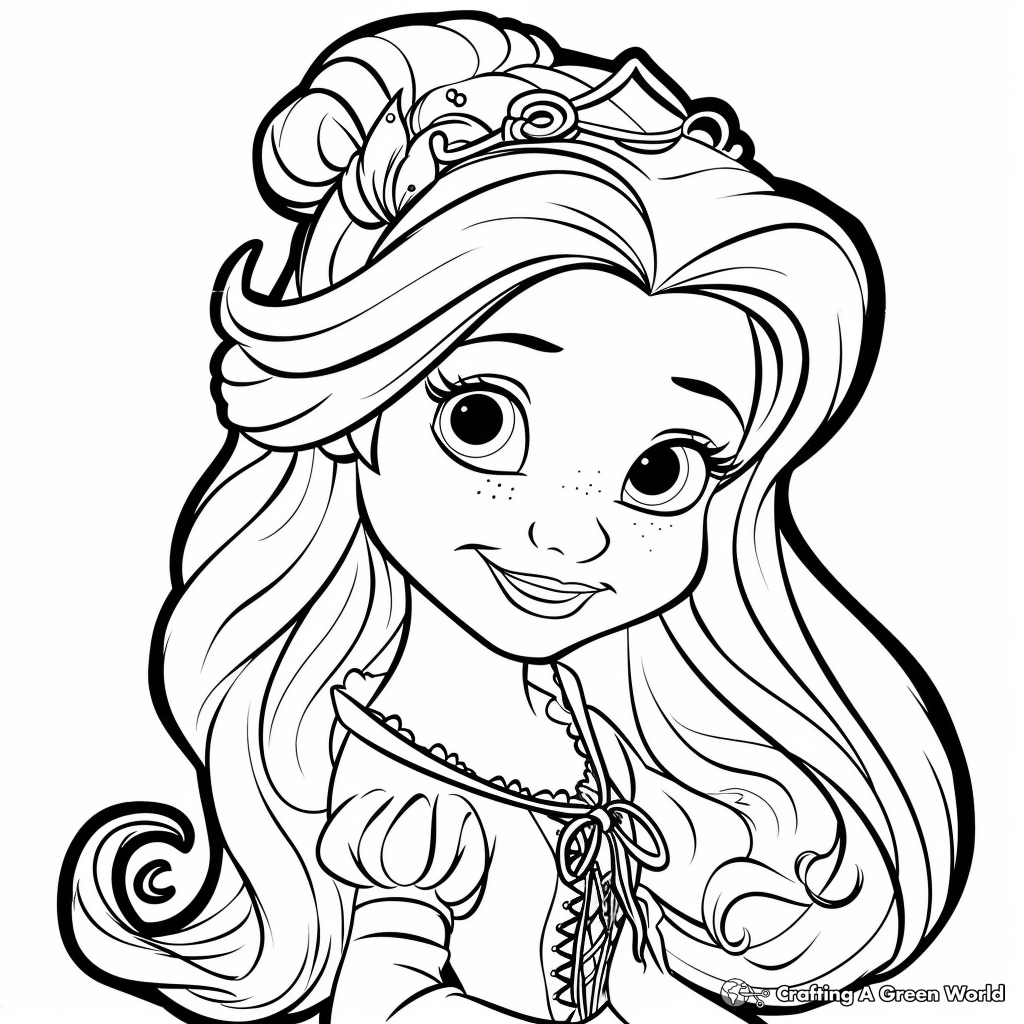 Disney Princess Coloring Pages for Kids 100