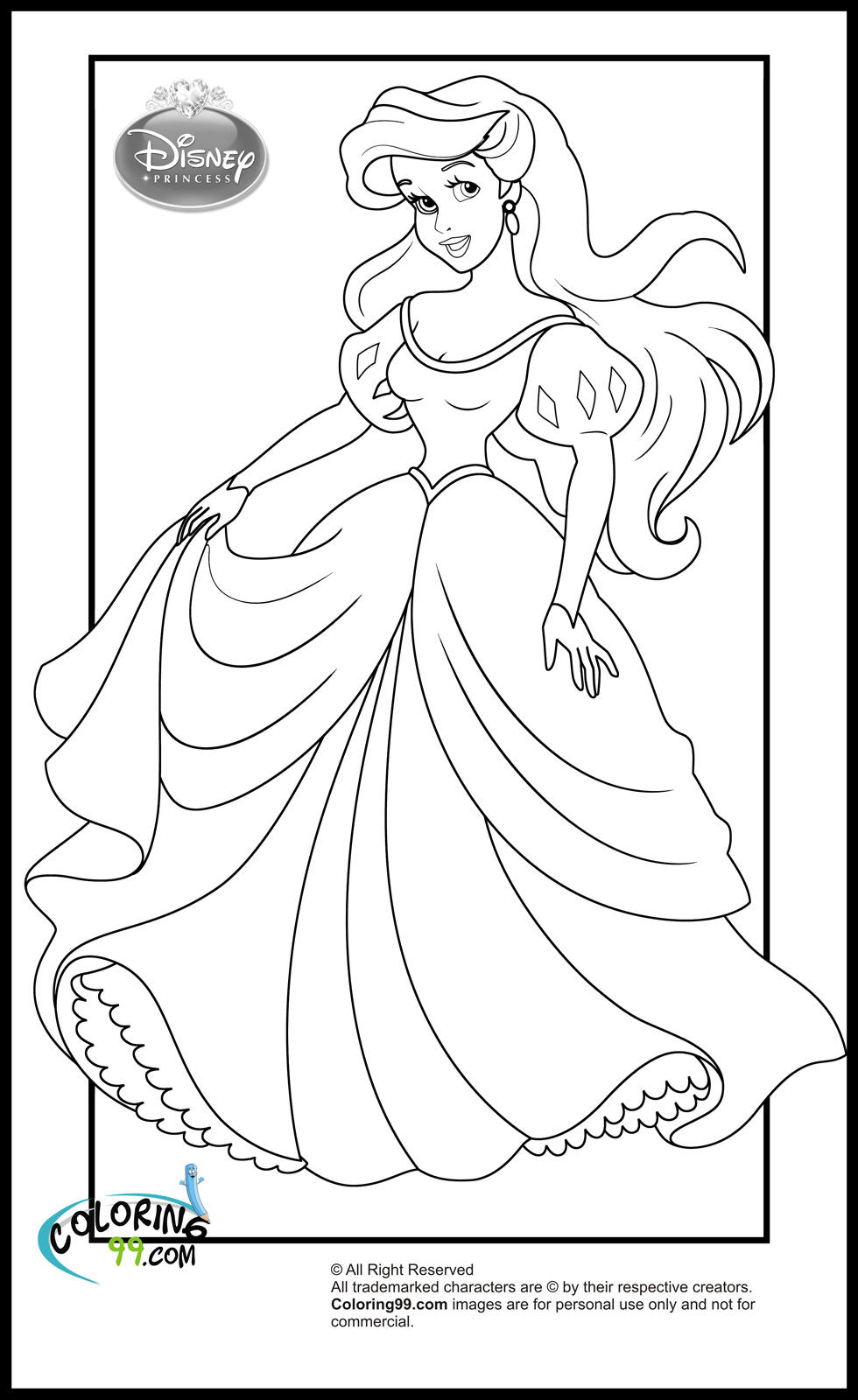 Disney Princess Coloring Pages for Kids 112