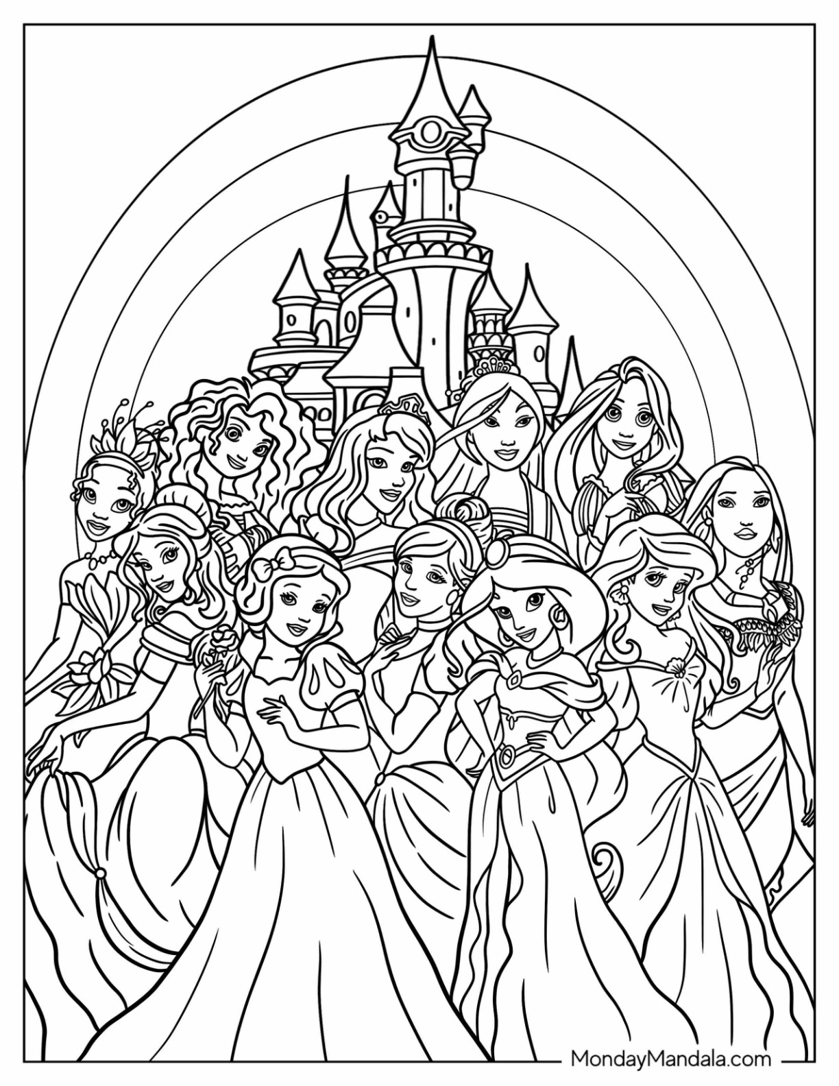 Disney Princess Coloring Pages for Kids 116