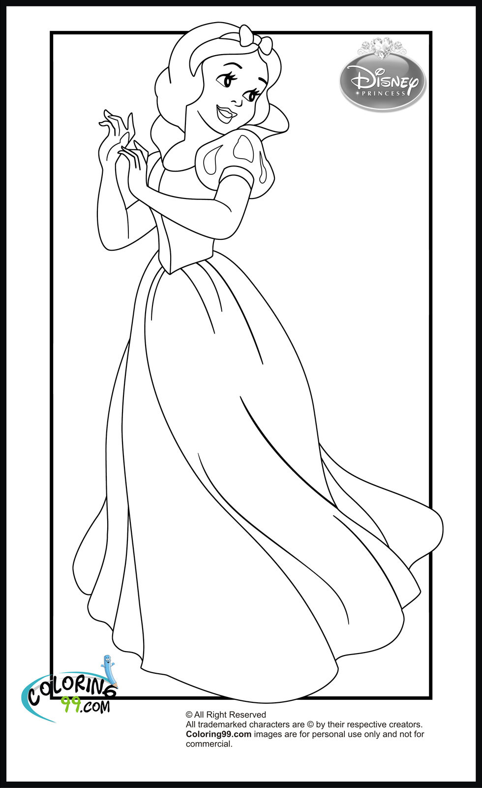 Disney Princess Coloring Pages for Kids 70