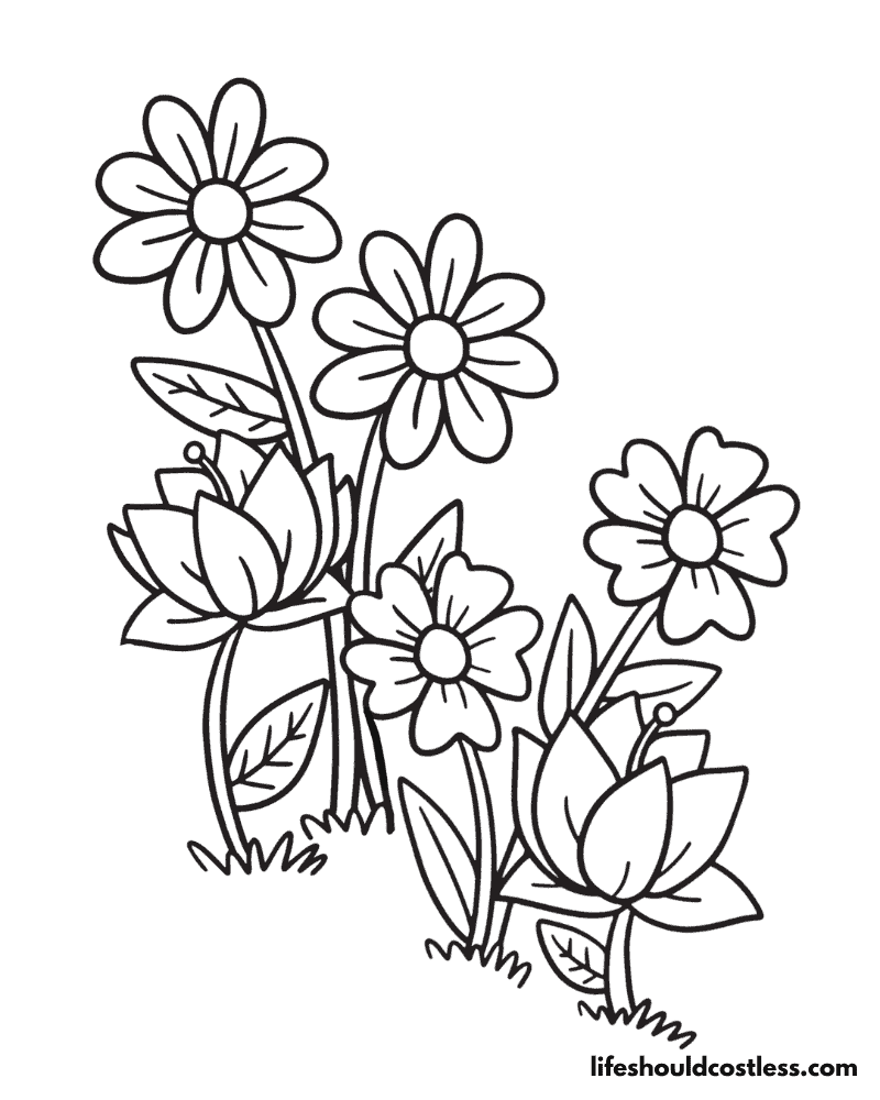 Garden Flowers Coloring Pages for Adults Unique 1