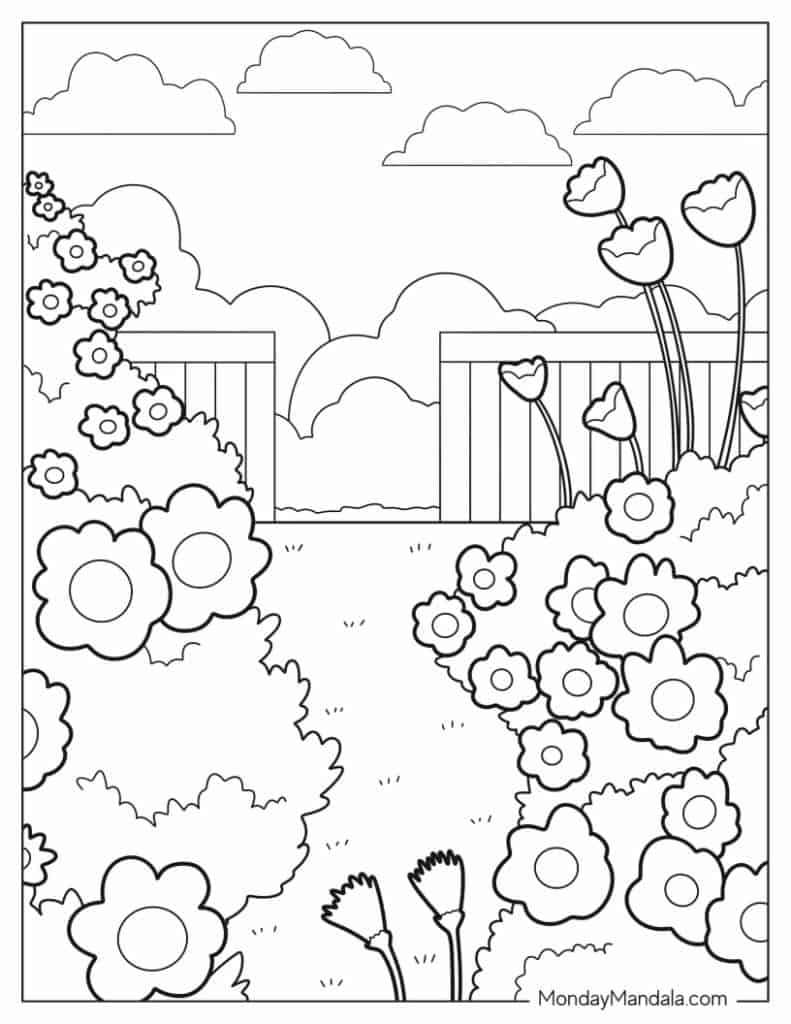 Garden Flowers Coloring Pages for Adults Unique 104