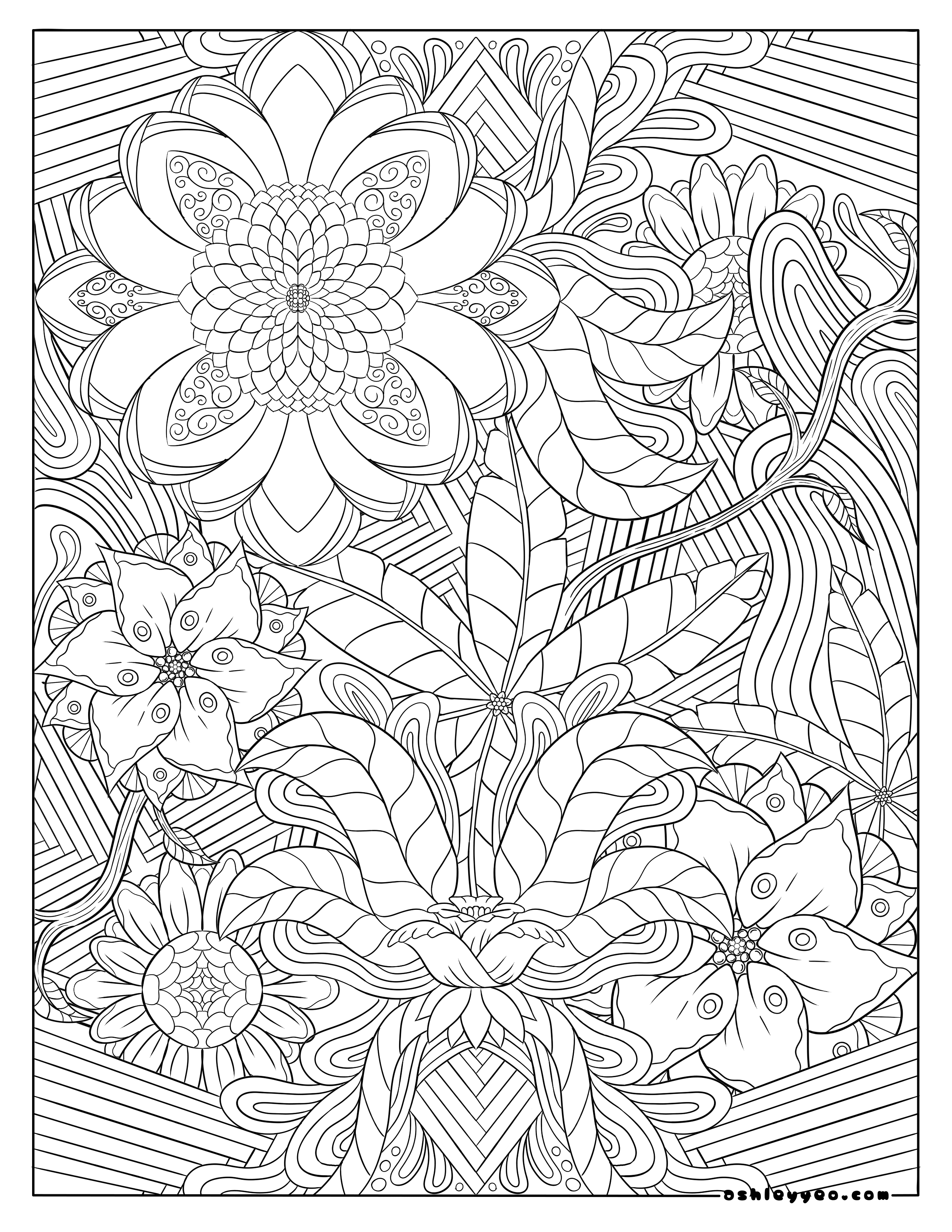 Garden Flowers Coloring Pages for Adults Unique 123