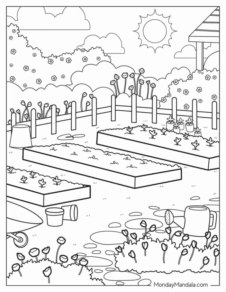 Garden Flowers Coloring Pages for Adults Unique 32