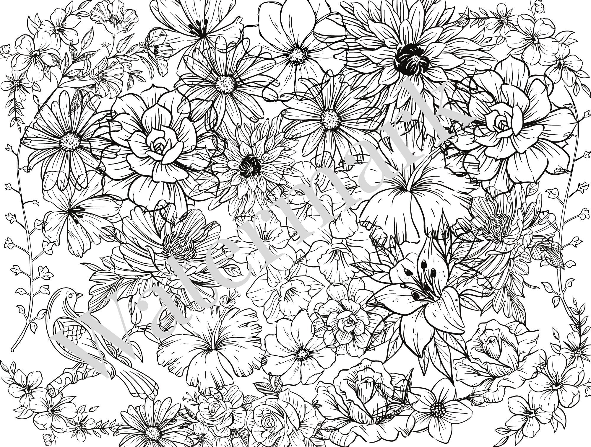 Garden Flowers Coloring Pages for Adults Unique 35