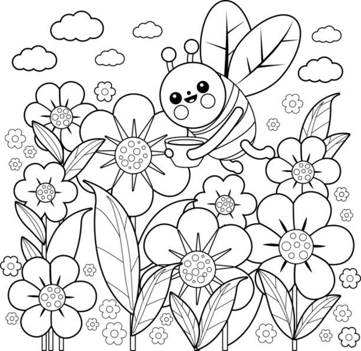 Garden Flowers Coloring Pages for Adults Unique 6