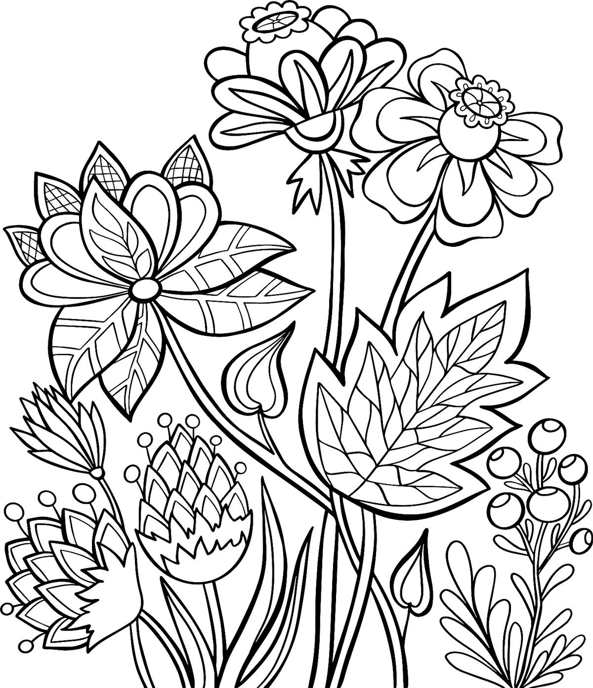 Garden Flowers Coloring Pages for Adults Unique 95