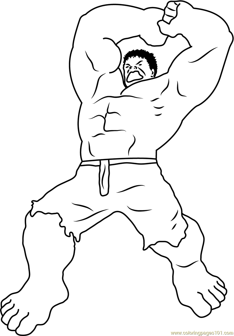 Hulk Coloring Pages Free Printable for Kids 14