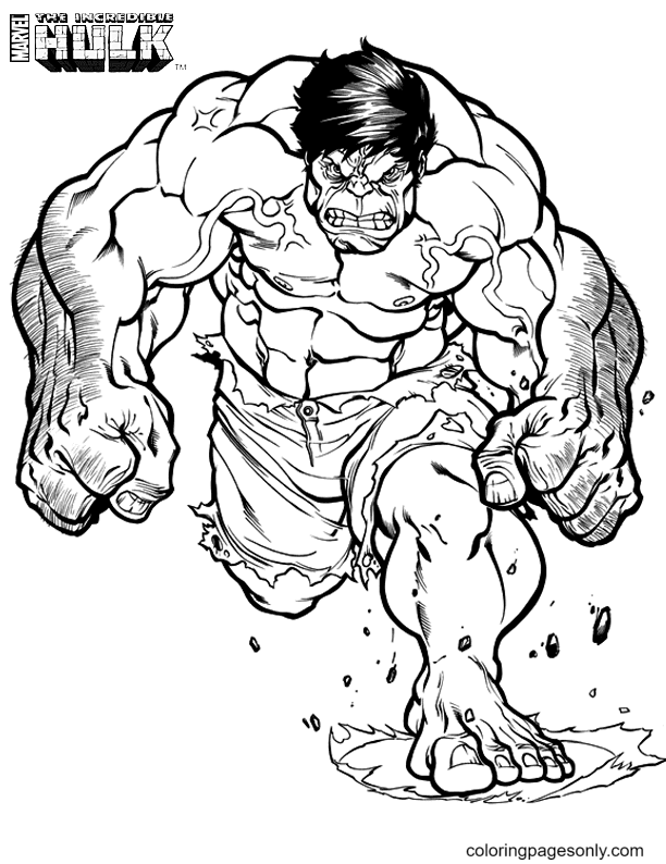 Hulk Coloring Pages Free Printable for Kids 23