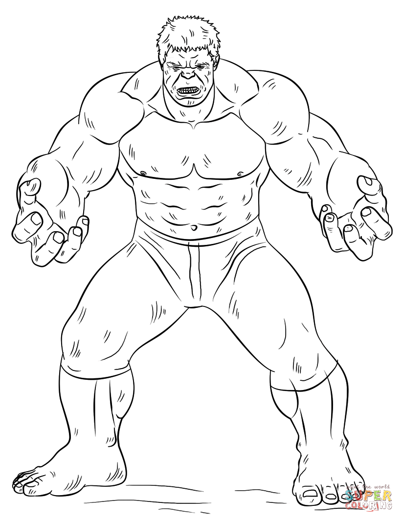 Hulk Coloring Pages Free Printable for Kids 34