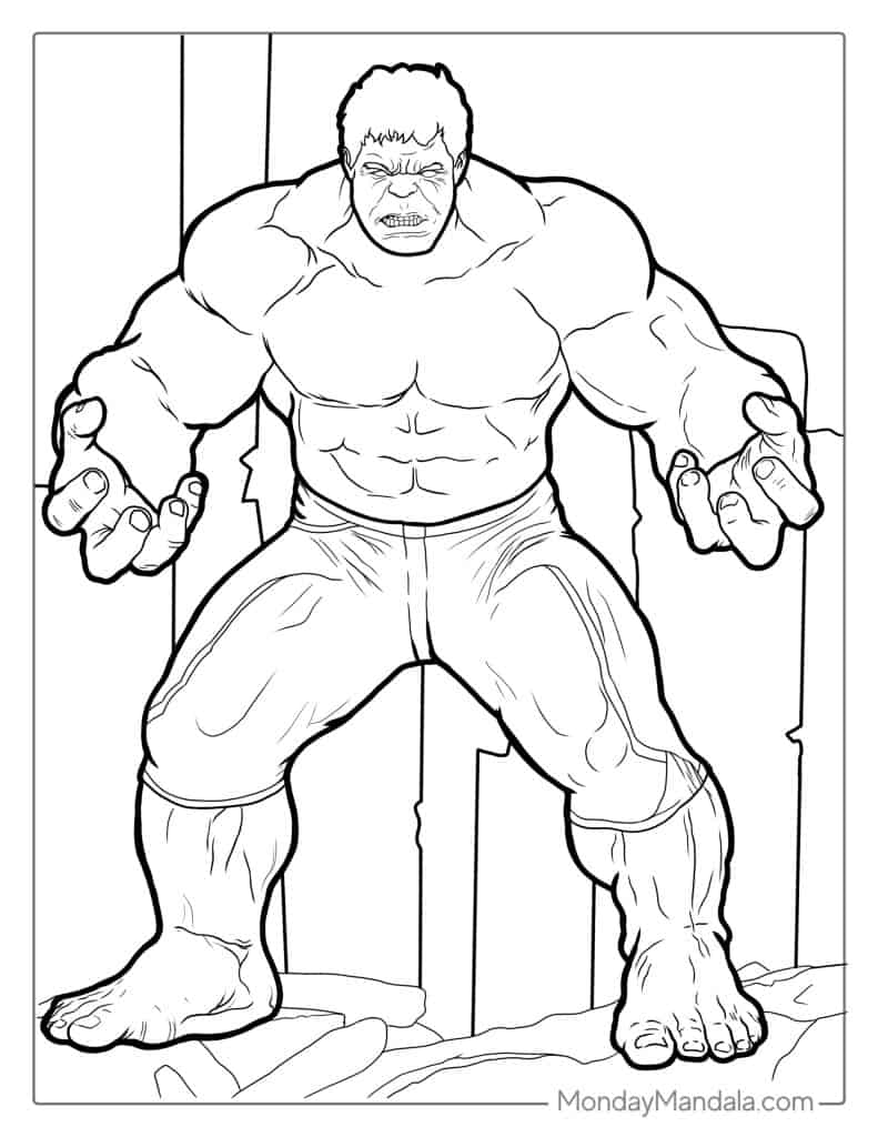 Hulk Coloring Pages Free Printable for Kids 82