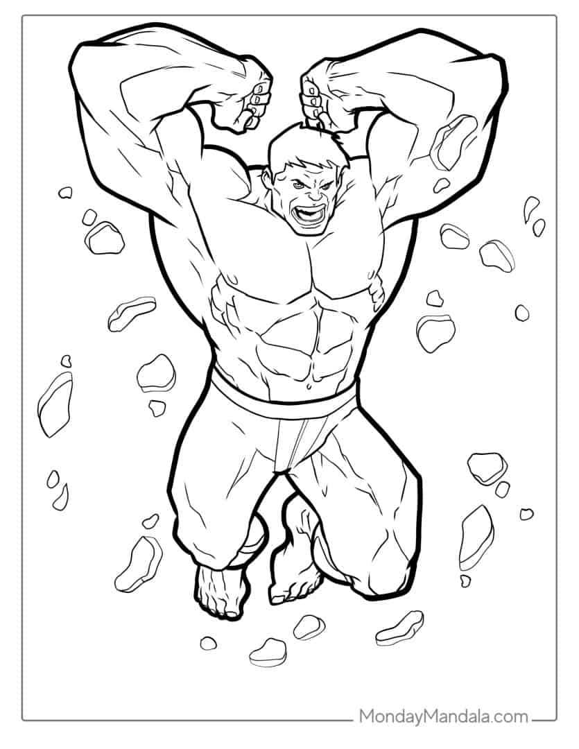 Hulk Coloring Pages Free Printable for Kids 84