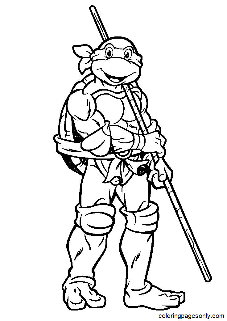 Ninja Turtle Coloring Pages Free Printable 10