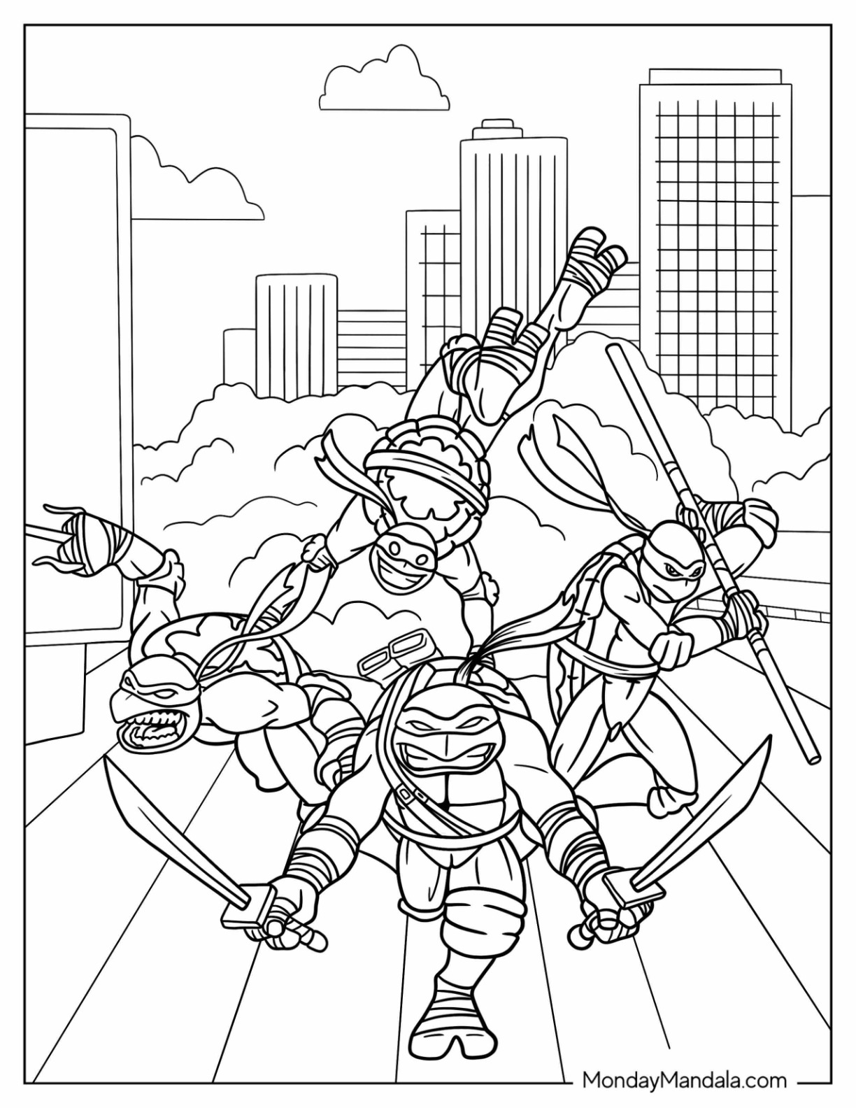 Ninja Turtle Coloring Pages Free Printable 101