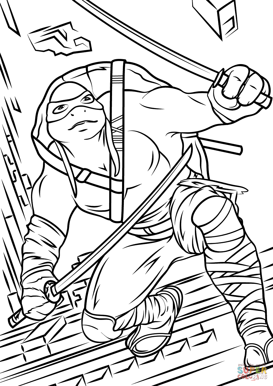 Ninja Turtle Coloring Pages Free Printable 17