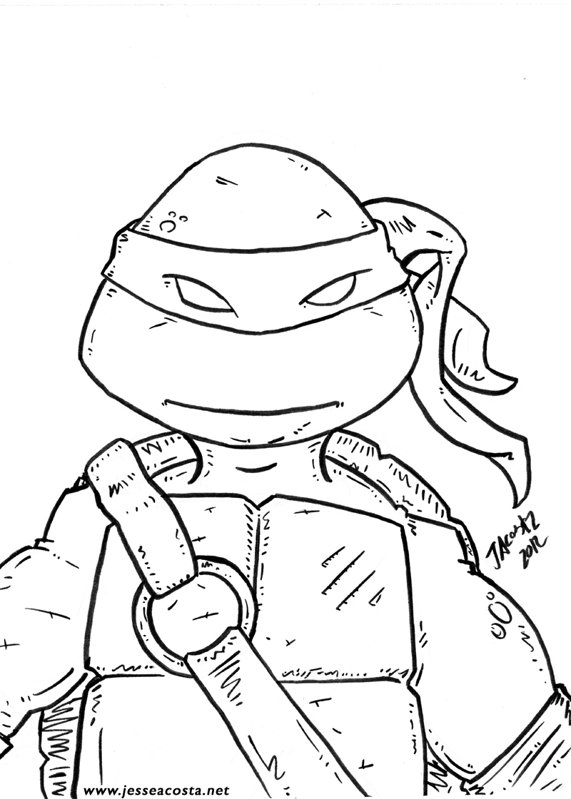 Ninja Turtle Coloring Pages Free Printable 23