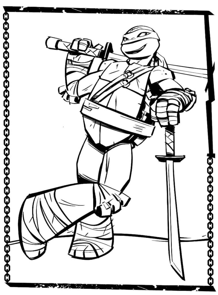 Ninja Turtle Coloring Pages Free Printable 29