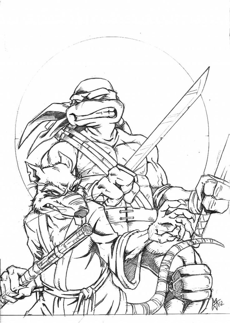 Ninja Turtle Coloring Pages Free Printable 33