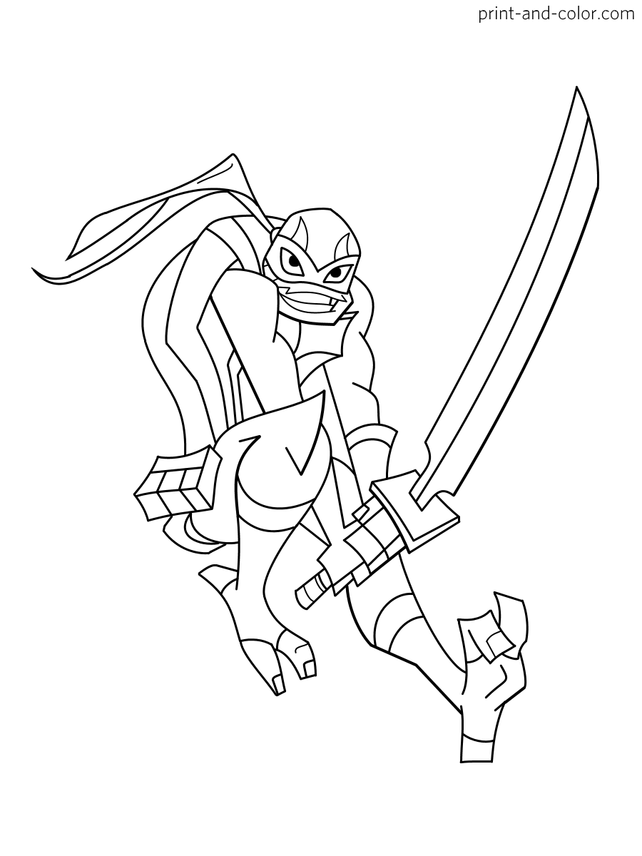 Ninja Turtle Coloring Pages Free Printable 36