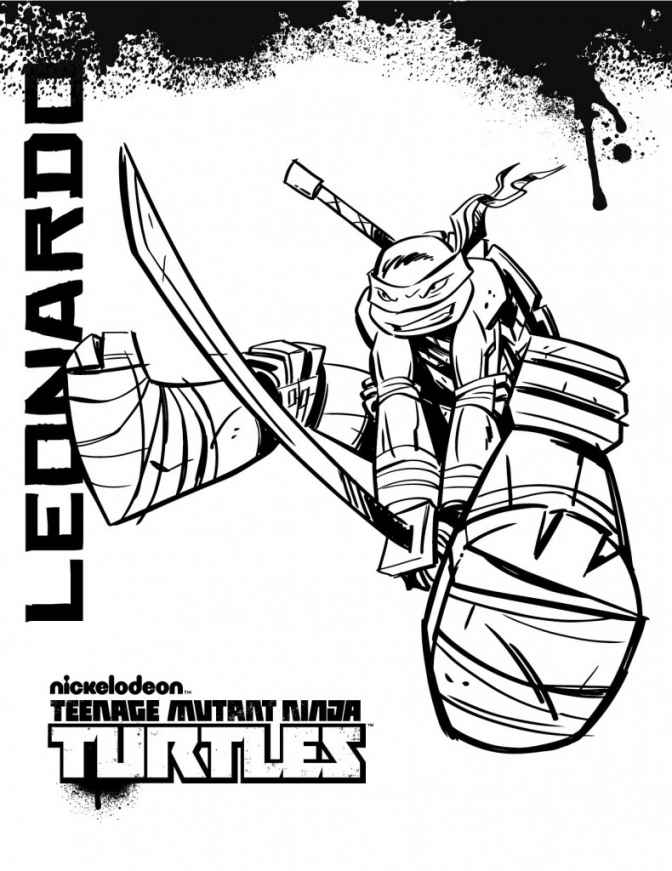 Ninja Turtle Coloring Pages Free Printable 4