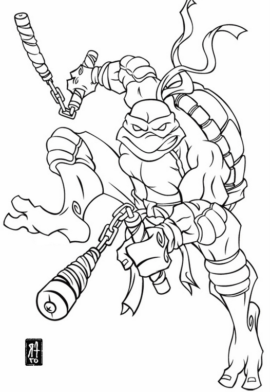 Ninja Turtle Coloring Pages Free Printable 72