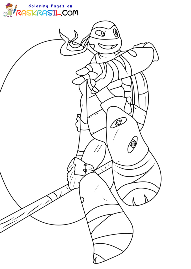 Ninja Turtle Coloring Pages Free Printable 93