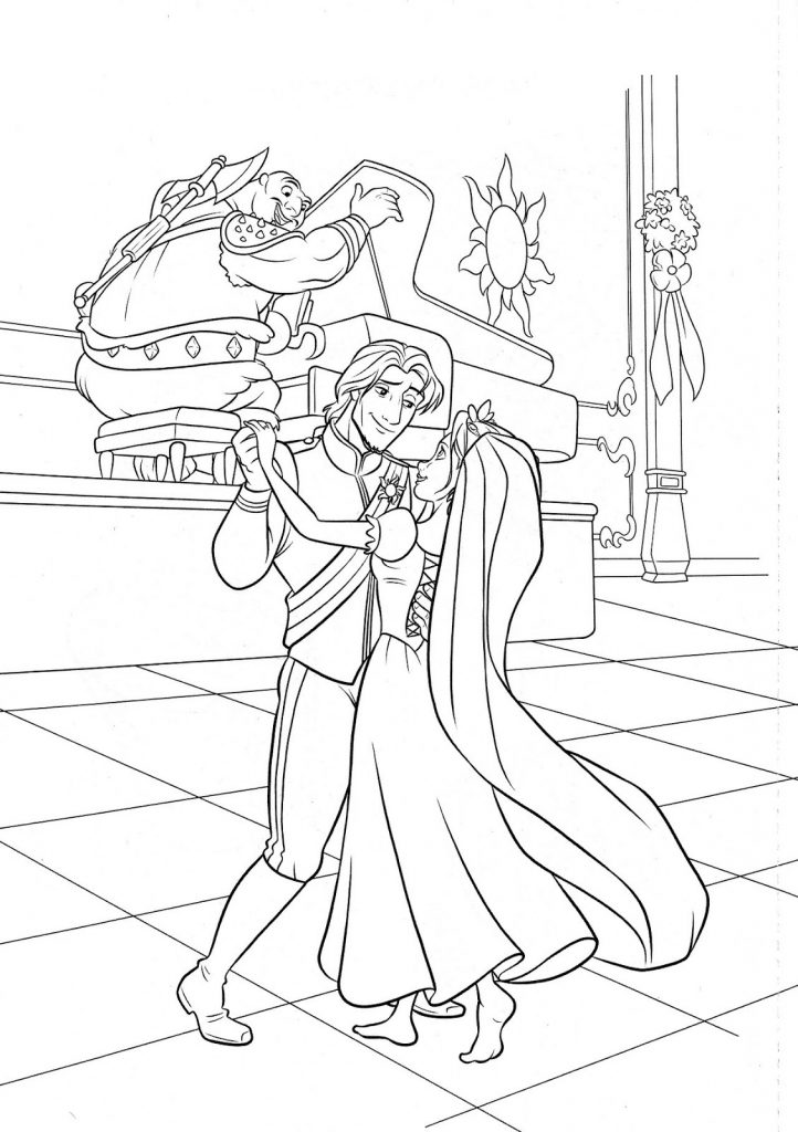 Rapunzel and Flynn Coloring Pages Free Printable 101