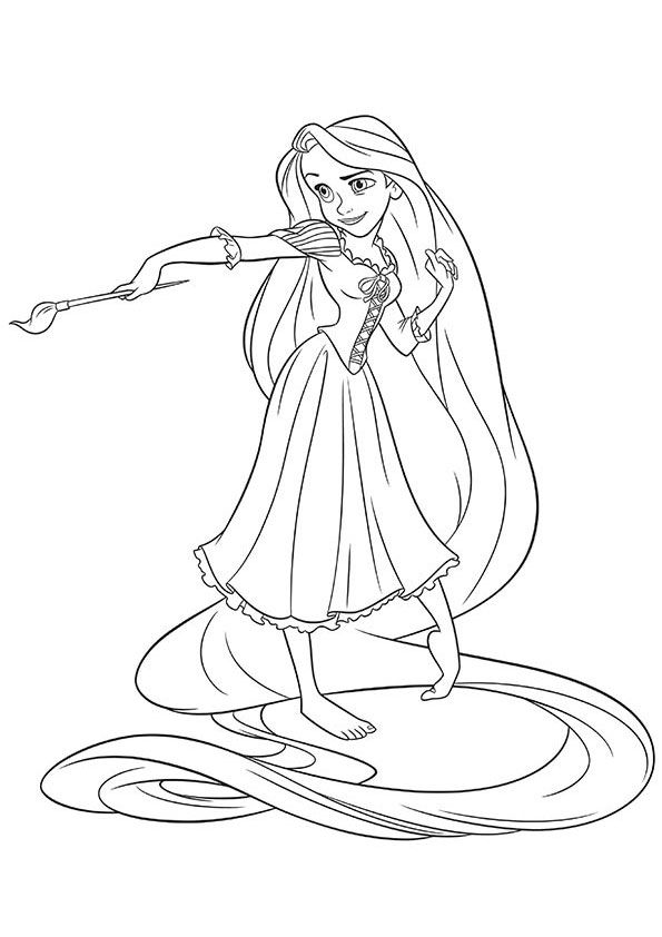 Rapunzel and Flynn Coloring Pages Free Printable 104