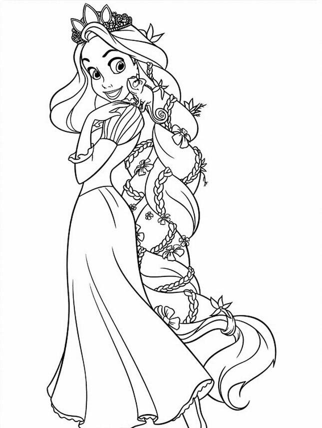 Rapunzel and Flynn Coloring Pages Free Printable 105