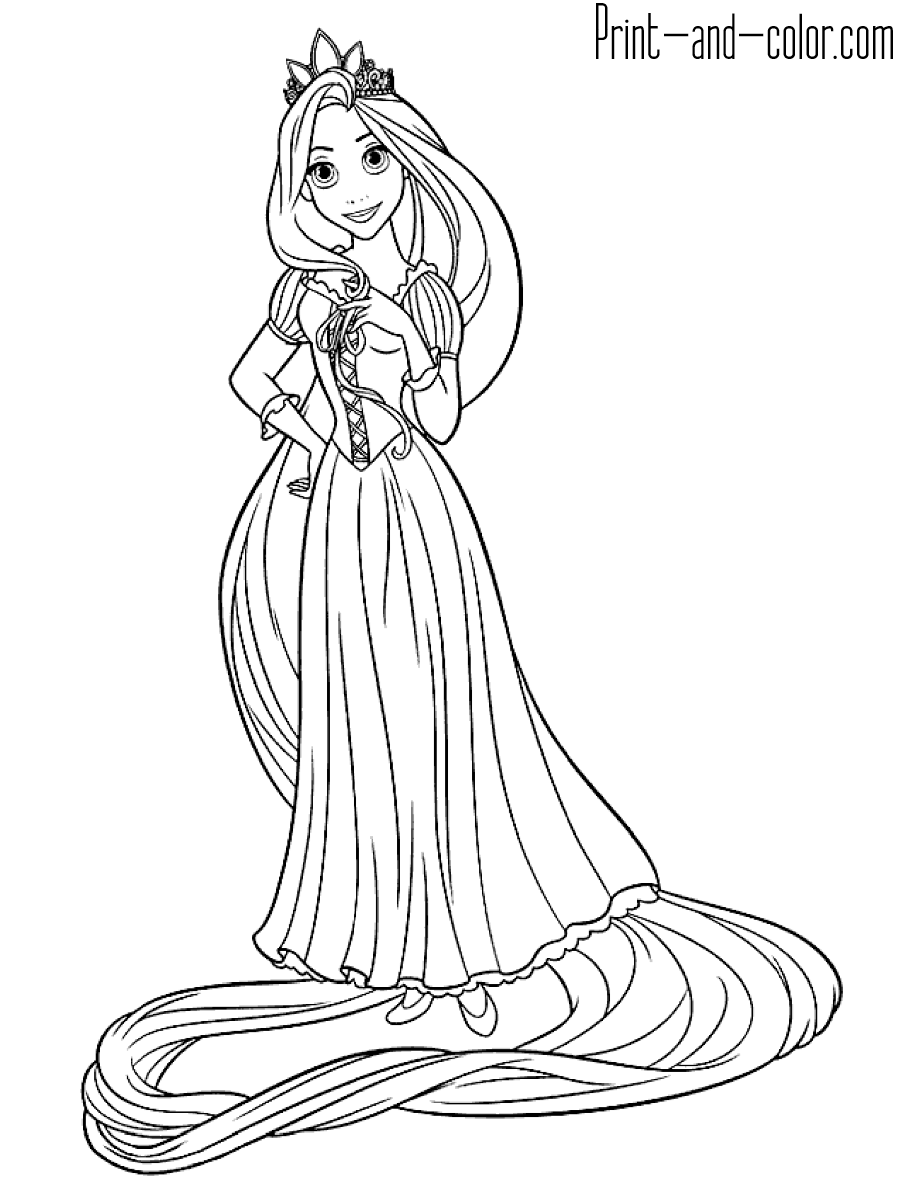 Rapunzel and Flynn Coloring Pages Free Printable 107