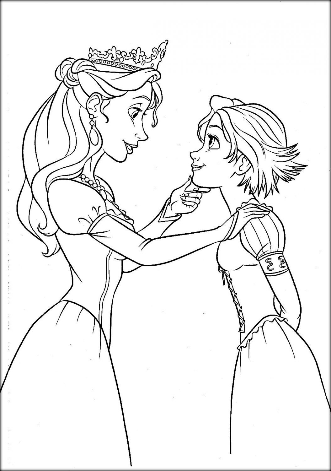 Rapunzel and Flynn Coloring Pages Free Printable 113