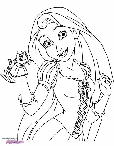 Rapunzel and Flynn Coloring Pages Free Printable 119