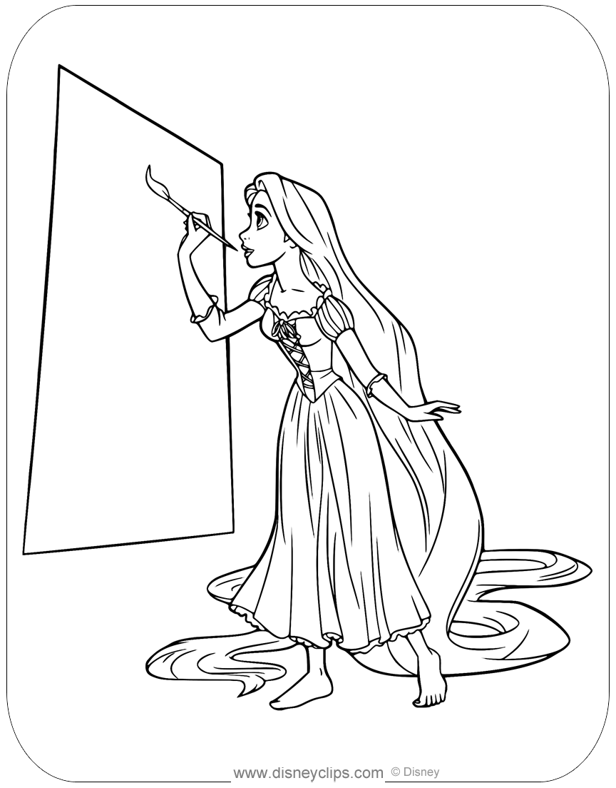 Rapunzel and Flynn Coloring Pages Free Printable 120