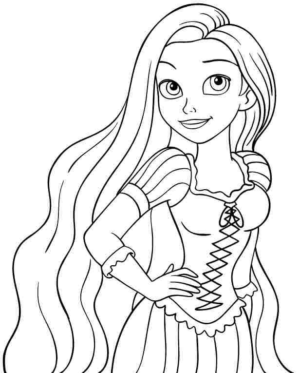 Rapunzel and Flynn Coloring Pages Free Printable 122