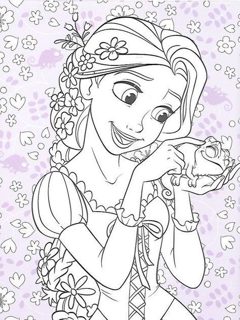 Rapunzel and Flynn Coloring Pages Free Printable 123