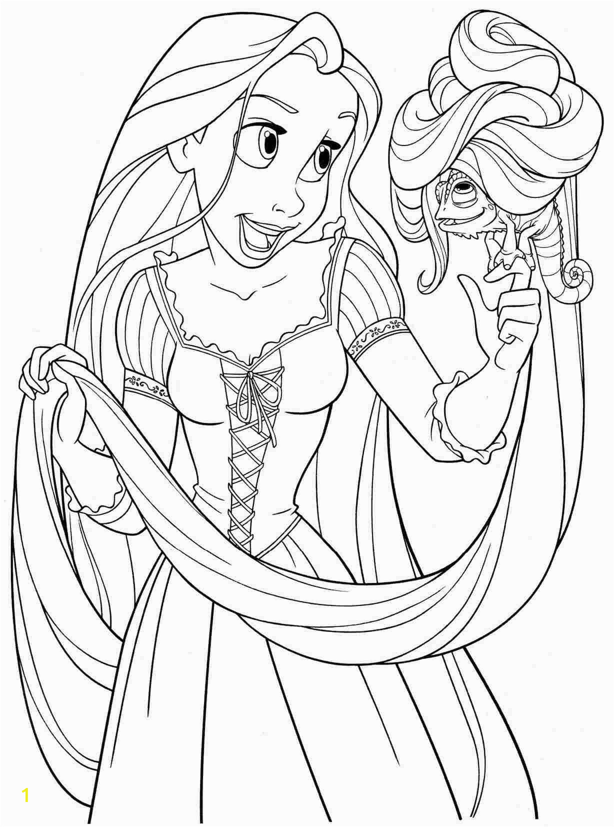 Rapunzel and Flynn Coloring Pages Free Printable 124