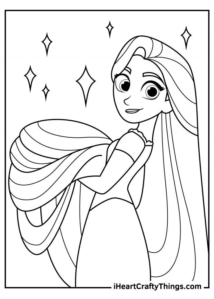 Rapunzel and Flynn Coloring Pages Free Printable 130