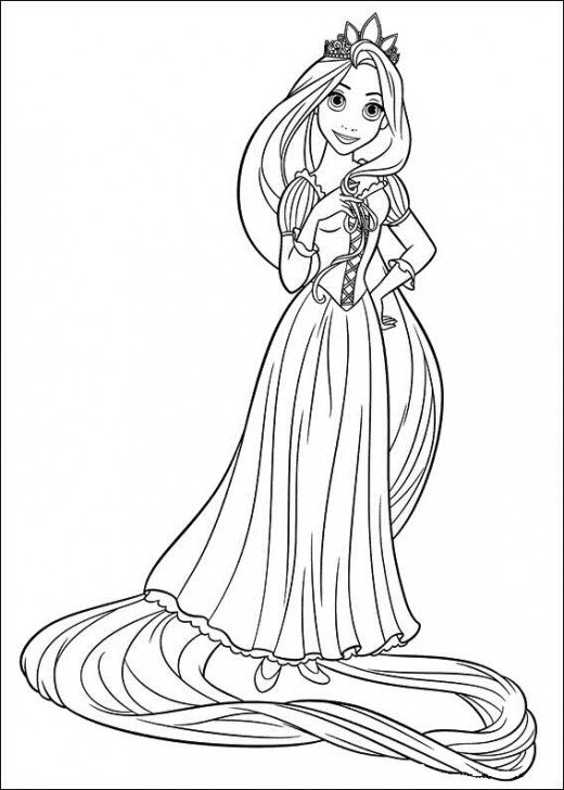 Rapunzel and Flynn Coloring Pages Free Printable 134