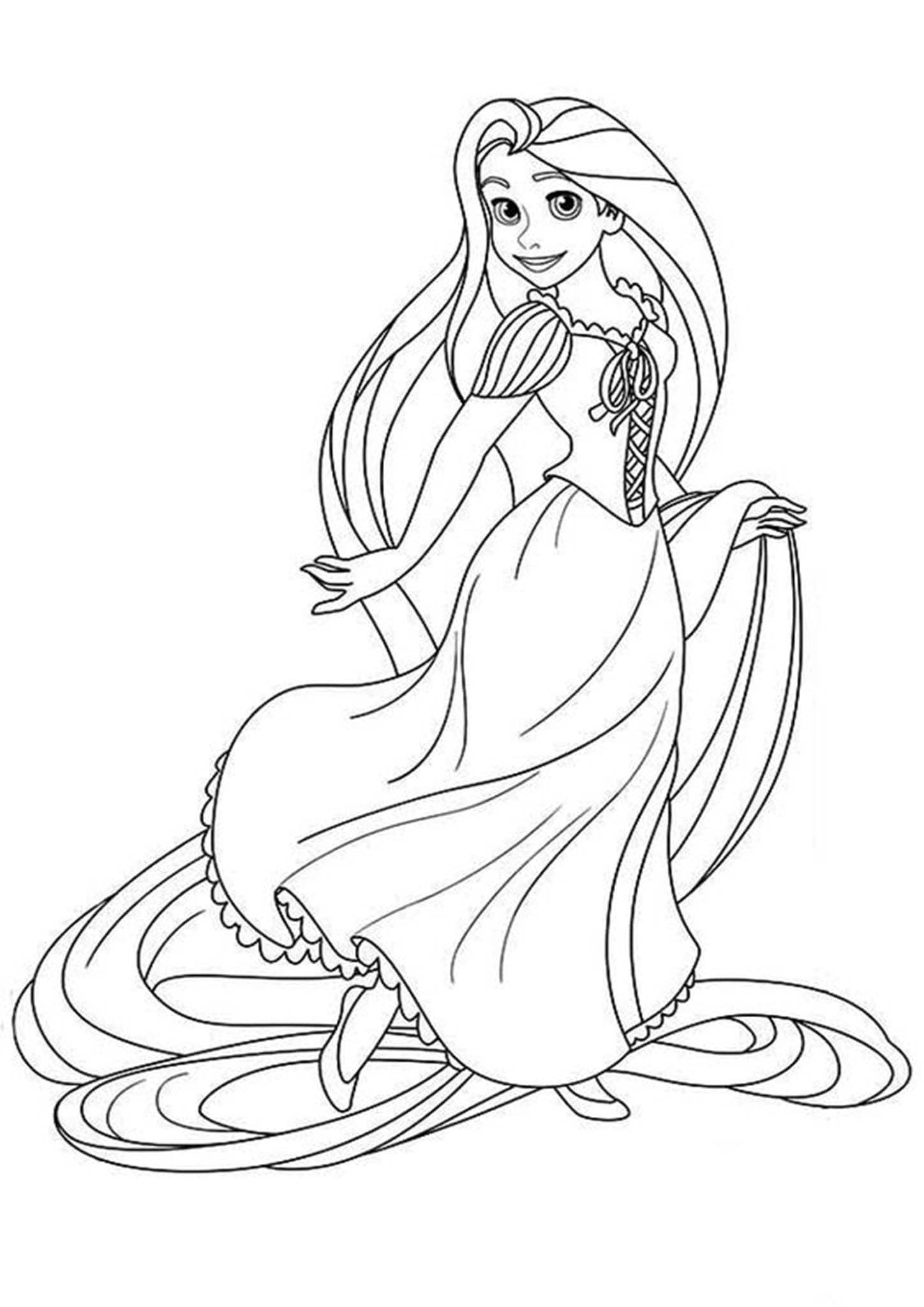 Rapunzel and Flynn Coloring Pages Free Printable 135