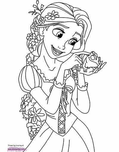 Rapunzel and Flynn Coloring Pages Free Printable 136