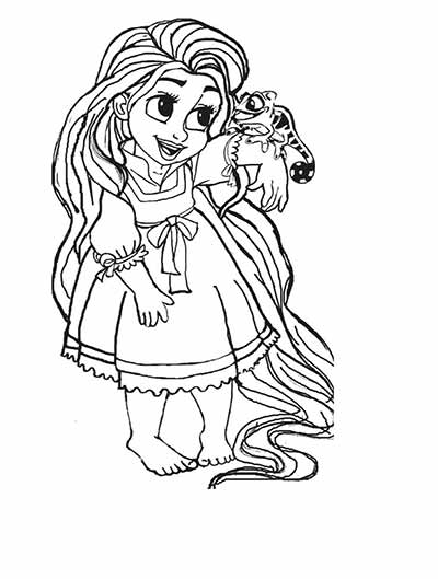 Rapunzel and Flynn Coloring Pages Free Printable 138