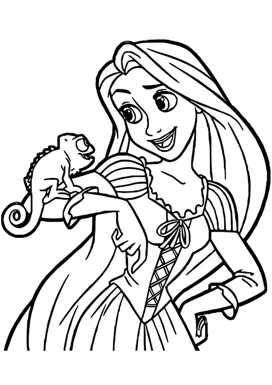 Rapunzel and Flynn Coloring Pages Free Printable 144