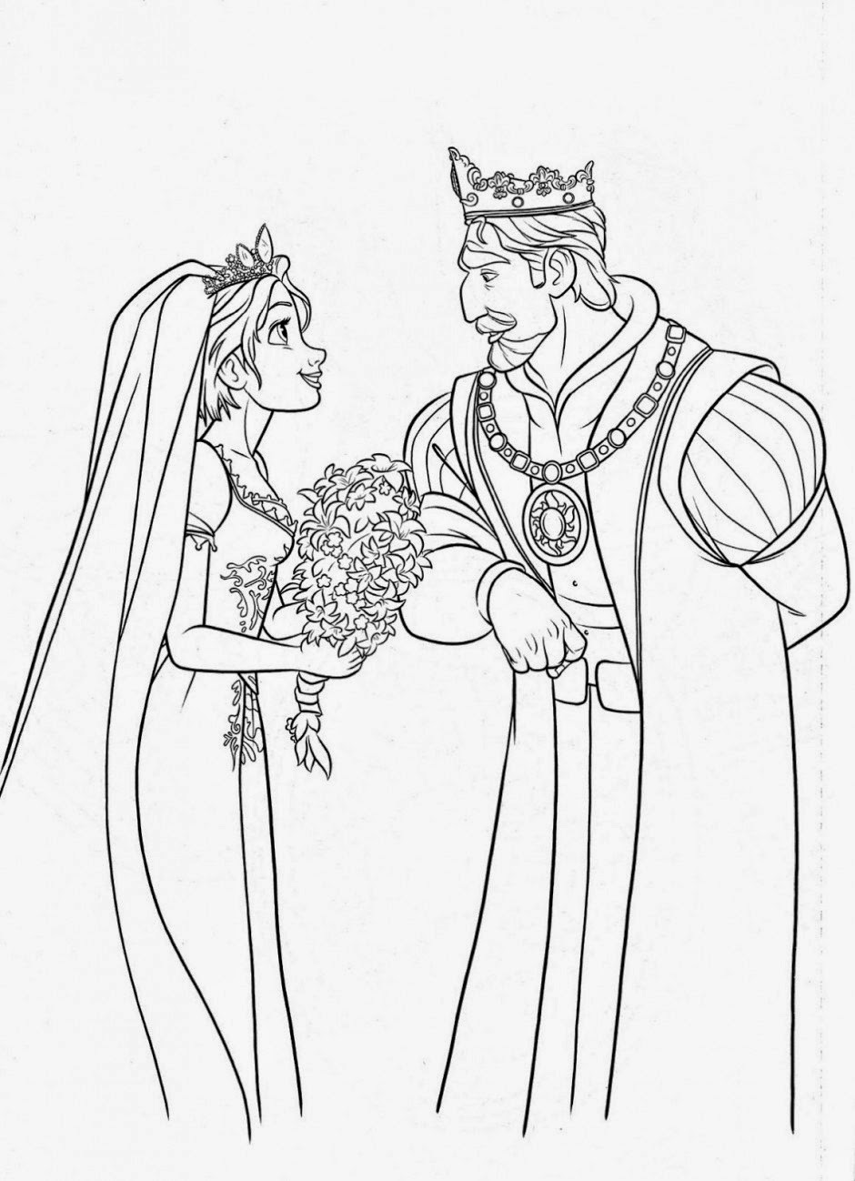 Rapunzel and Flynn Coloring Pages Free Printable 145