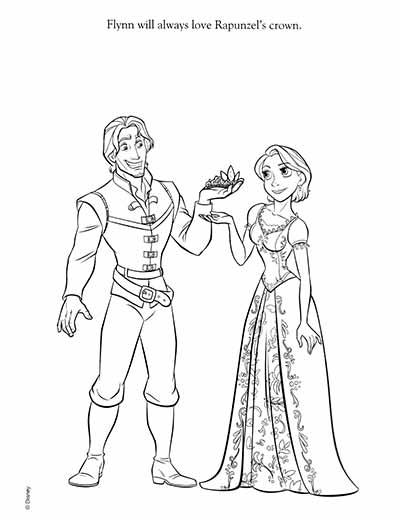 Rapunzel and Flynn Coloring Pages Free Printable 161