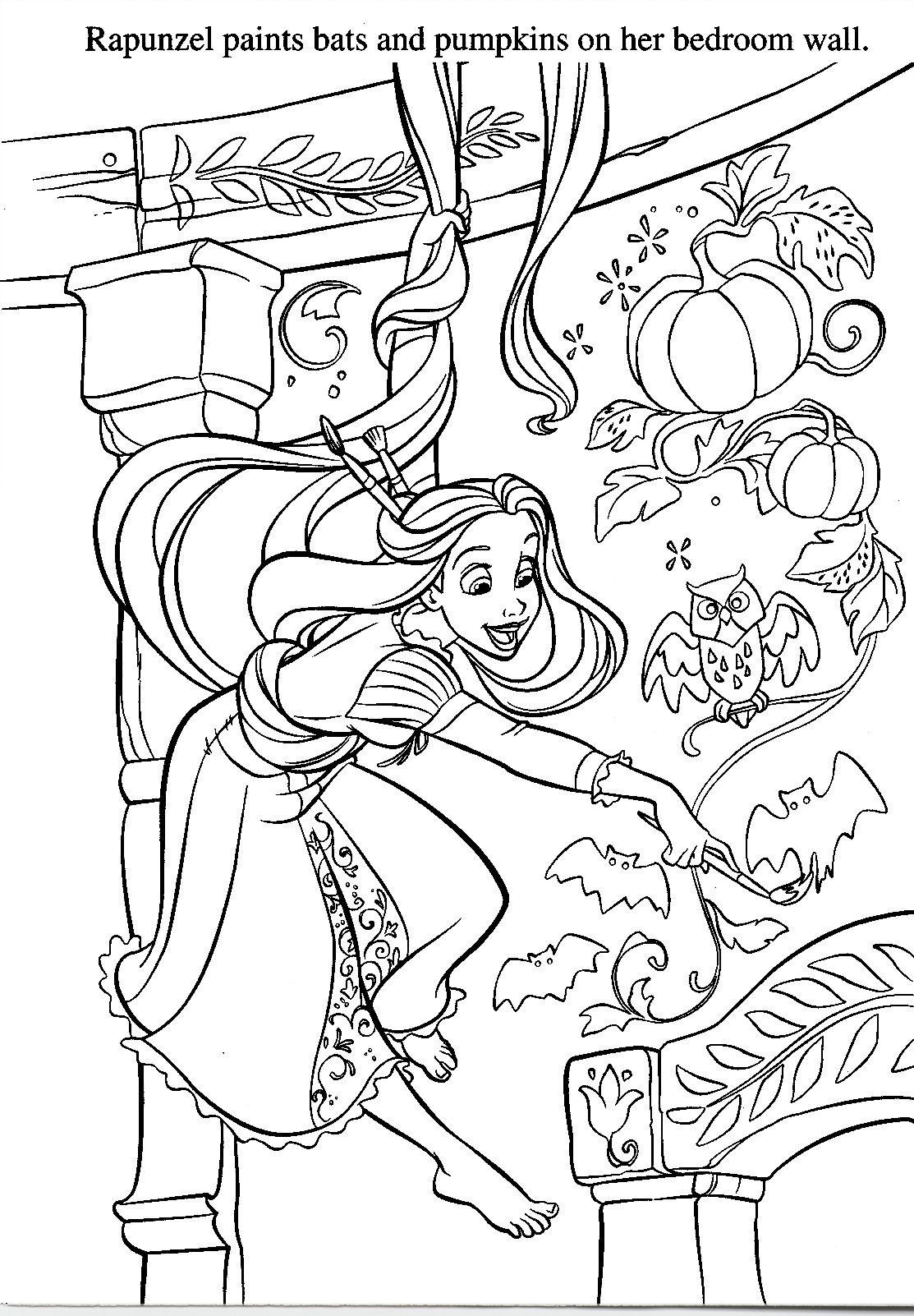 Rapunzel and Flynn Coloring Pages Free Printable 163