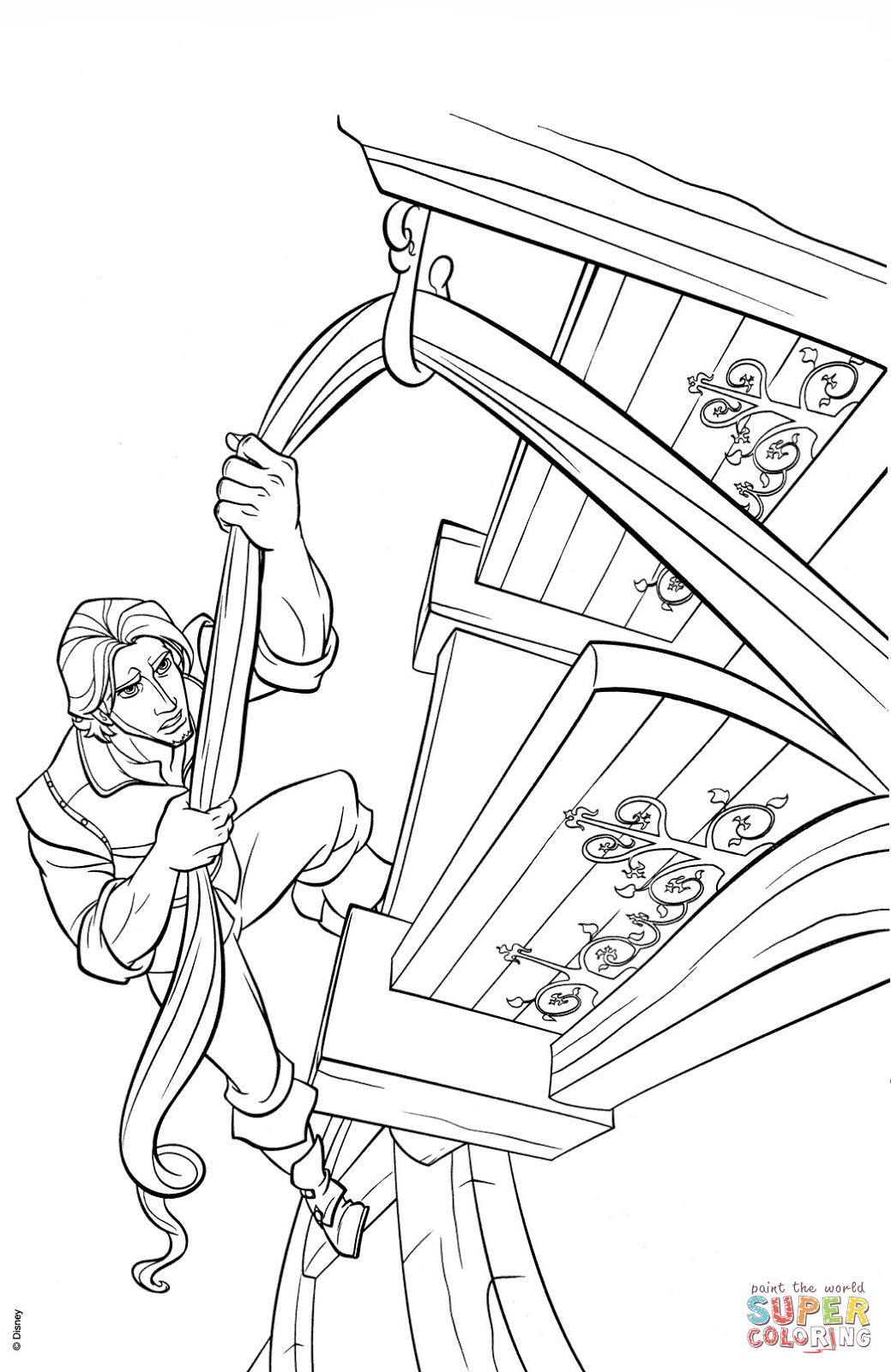 Rapunzel and Flynn Coloring Pages Free Printable 166