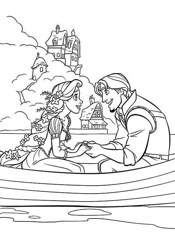 Rapunzel and Flynn Coloring Pages Free Printable 168