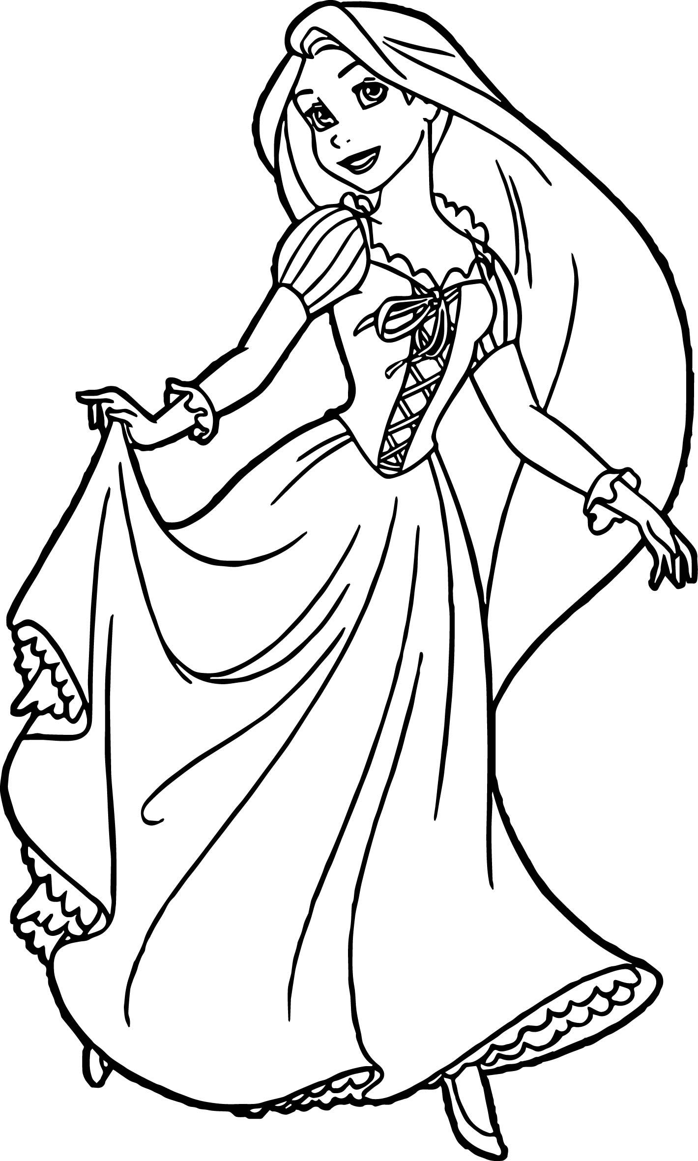 Rapunzel and Flynn Coloring Pages Free Printable 170