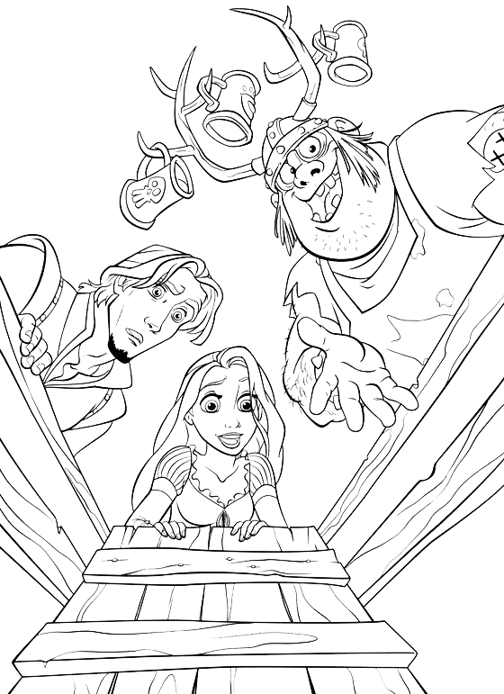 Rapunzel and Flynn Coloring Pages Free Printable 173