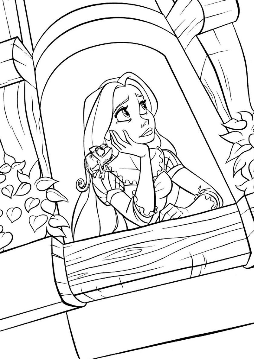 Rapunzel and Flynn Coloring Pages Free Printable 174